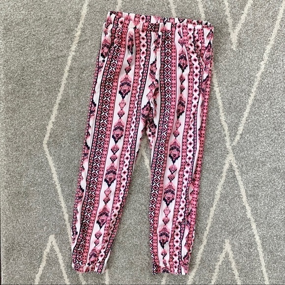 Juicy Couture Hot Pink Tribal Print Joggers Size 6 - Picture 1 of 4